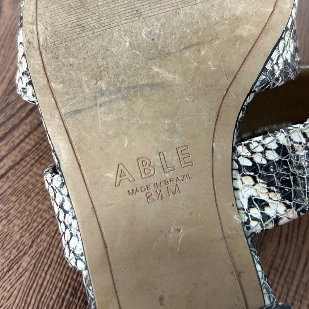 Able Joselyne Snake Python Leather Double Strap A… - image 6